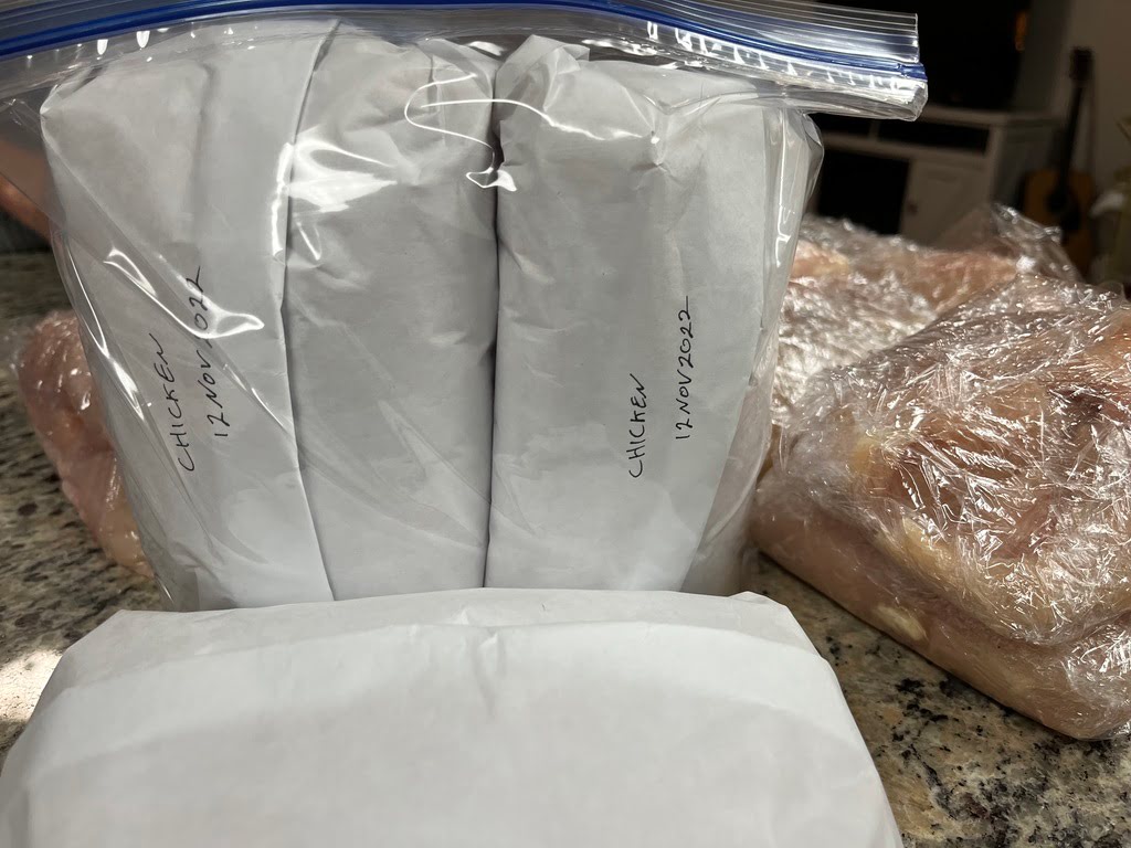 bulk meat packaged and ready to freeze